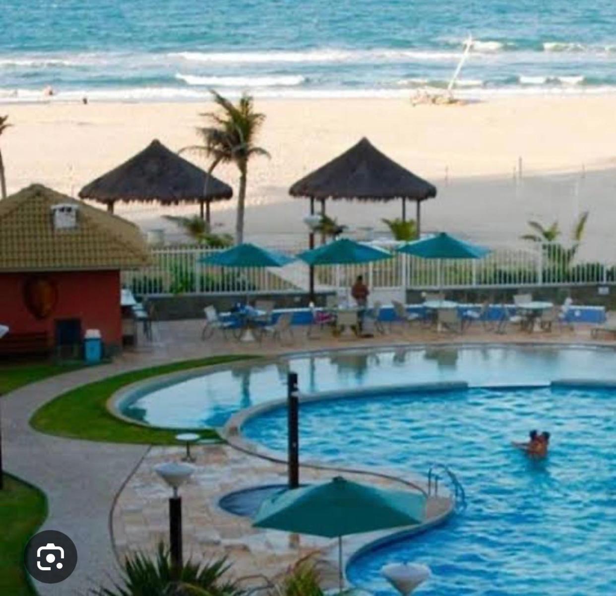 Apartamento Vista Total Do Mar Uma Cobertura A 400M Do Beach Park No Porto Das Dunas Aquiraz Condominio Terramaris Piscina Ampla Parque Infantil Sauna Estacionamento Privado المظهر الخارجي الصورة
