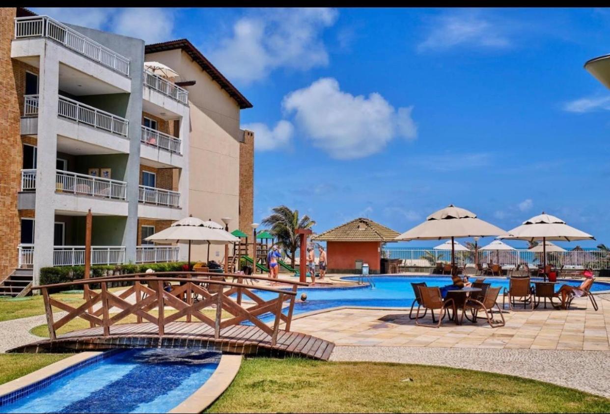 Apartamento Vista Total Do Mar Uma Cobertura A 400M Do Beach Park No Porto Das Dunas Aquiraz Condominio Terramaris Piscina Ampla Parque Infantil Sauna Estacionamento Privado المظهر الخارجي الصورة