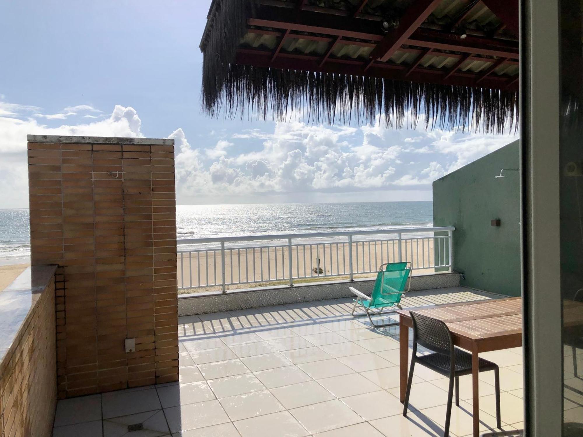 Apartamento Vista Total Do Mar Uma Cobertura A 400M Do Beach Park No Porto Das Dunas Aquiraz Condominio Terramaris Piscina Ampla Parque Infantil Sauna Estacionamento Privado المظهر الخارجي الصورة